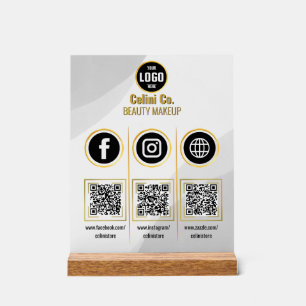 Social Media Code QR - Signal acrylique - Plate-fo