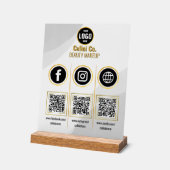 Social Media Code QR - Signal acrylique - Plate-fo (Angle)