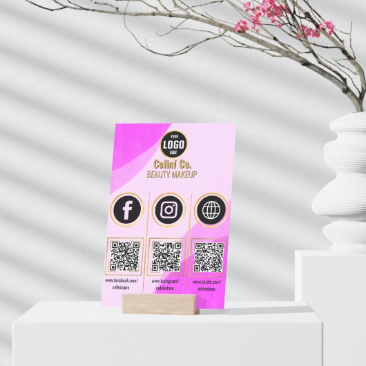 Social Media Code QR signature acrylique - Beauté