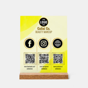 Social Media Code QR signature acrylique - Beauté 
