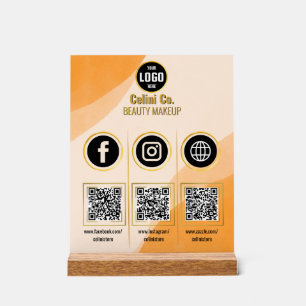 Social Media Code QR signature acrylique - Beauté