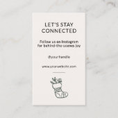 Social Media Connect Whimsical Cream Christmas Visitekaartje (Voorkant)