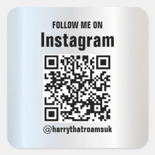 Social Media Decal, QR-code naar uw Instagram, Vierkante Sticker