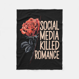 Social media doodden Romance meme-Valentijn Red Ro Fleece Deken