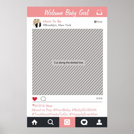 Social Media Feest Frame Foto Booth Prop Poster (Voorkant)