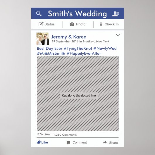 Social Media Feest Frame Foto Booth Prop Poster (Voorkant)