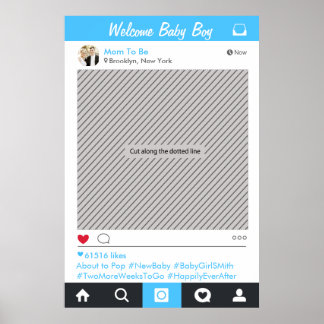 Social Media Feest Frame Foto Booth Prop Poster