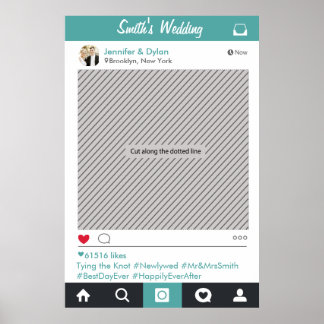 Social Media Feest Frame Foto Booth Prop Poster