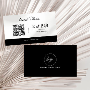 Social Media iconen QR Code Logo Maak contact met  Visitekaartje