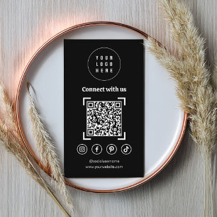Social media iconen QR code zwart Visitekaartje