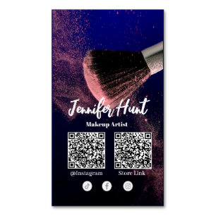 Social Media Influencer Trendy Style QRcode Magnetisch Visitekaartje