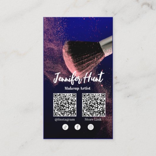 Social Media Influencer Trendy Style QRcode Visitekaartje (Voorkant)