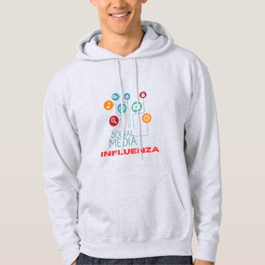 "Social Media Influenza" Funny Hoodie (Voorkant)