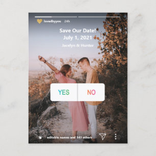 Social Media Ja/Nee Fotoplezier Save the Date Nodi Briefkaart