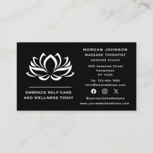 Social Media Lotus Bloem Massage Therapie Holistis Visitekaartje