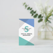 Social Media Manager Chic Modern Geometric Visitekaartje (Staand voorkant)