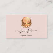 Social Media Manager Content Creator Logo QR Roze Visitekaartje (Voorkant)