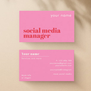 Social media manager modern visitekaartje