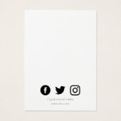 Social media Monogram oorbel display kaart (Achterkant)