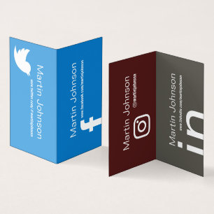 Social media pagina's kleurrijke info cover visitekaartjes