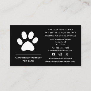 Social Media Paw Print Hond Walker Kat Huisdier Si Visitekaartje