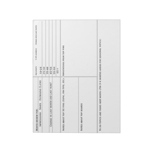 Social Media Pins Tracker voor Maandelijkse Planni Notitieblok (Gedraaid)