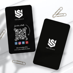 Social Media Profiles QR Code Logo Modern Simple Visitekaartje