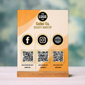 Social Media QR Code Acryl Sign - Aangepaste schoo Bord (Neutraal)