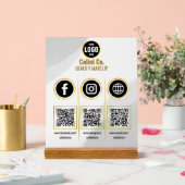 Social Media QR Code Acryl Sign - Multi Platform Acryl Bord (Huwelijk)