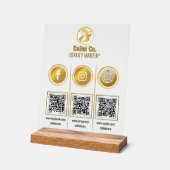 Social Media QR Code Acryl Sign - Multi Platform Bord (Hoek)