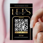 Social Media QR Code Black & Gold Logo QR Code Visitekaartje