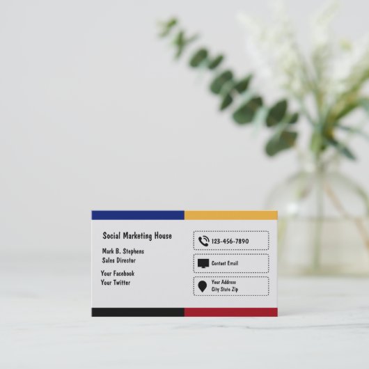 Social Media QR Code Cartes de contacts profession (Debout devant)