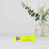 Social media QR Code Eenvoudig Fluorescerend Geel Mini Visitekaartje (Staand voorkant)
