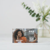 Social Media QR Code Foto Visitekaartje (Staand voorkant)