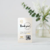 Social Media QR Code & Logo Bedankt Pearlescent Visitekaartje (Staand voorkant)