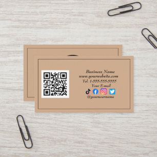 Social media QR Code Logo Black Influencer Kraft Visitekaartje