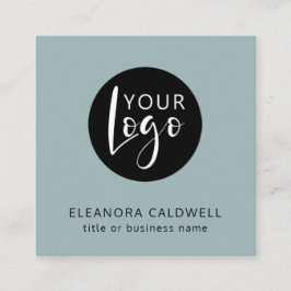 Social Media QR Code Logo Blauw-Groen Vierkante Visitekaartje