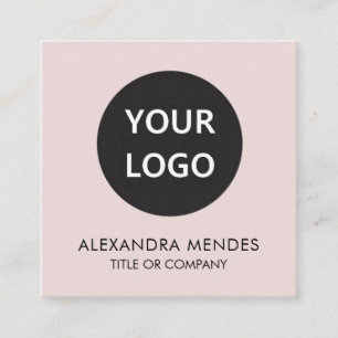 Social Media QR Code Logo Blush Roze Visitekaartje