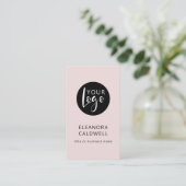 Social Media QR Code Logo Blush Roze Visitekaartje (Staand voorkant)