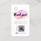 Social Media QR Code Logo Dank je wel Creatief Visitekaartje (Voorkant)