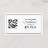 Social media QR Code Logo Zwart Influencer Modern Visitekaartje (Voorkant)