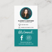 Social Media QR Code Medewerker Foto & Bedrijf Log Visitekaartje (Voorkant)