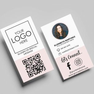 Social Media QR Code Medewerker Foto & Bedrijf Log Visitekaartje