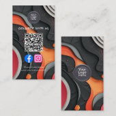 Social Media QR Code Modern Pro Minimalist Sleek B Visitekaartje (Voorkant / Achterkant)