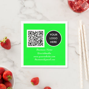Social media QR Code Neon Green Business Logo Servet