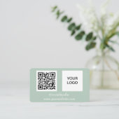 Social media QR Code Sage Green Professional Visitekaartje (Staand voorkant)