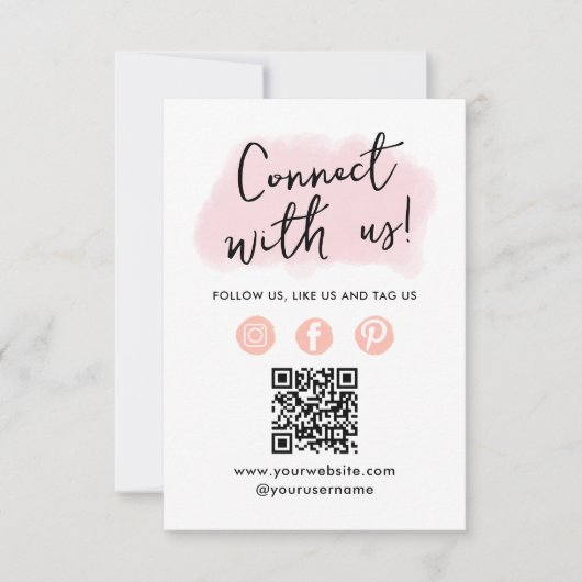 Social Media QR Code Se Connecter Avec Le Carte de (Devant)