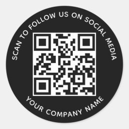 Social Media QR Code Stickers Black Scan te volgen