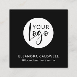 Social Media QR Code Uw Logo Zwart Vierkante Visitekaartje