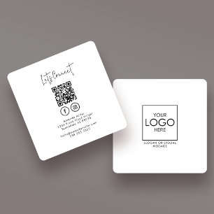 Social Media QR Code Verbind met ons Modern Vierkante Visitekaartje